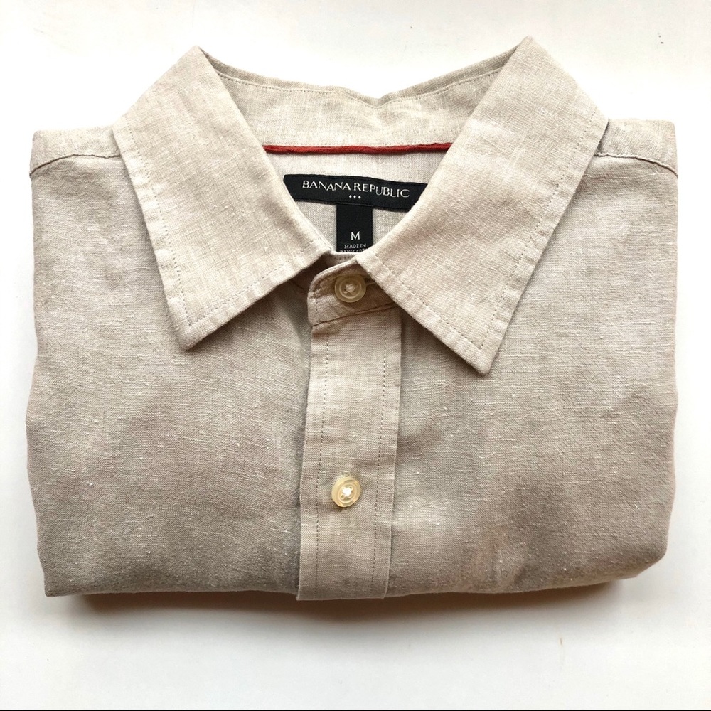 Banana Republic Men 100% Linen Button Down